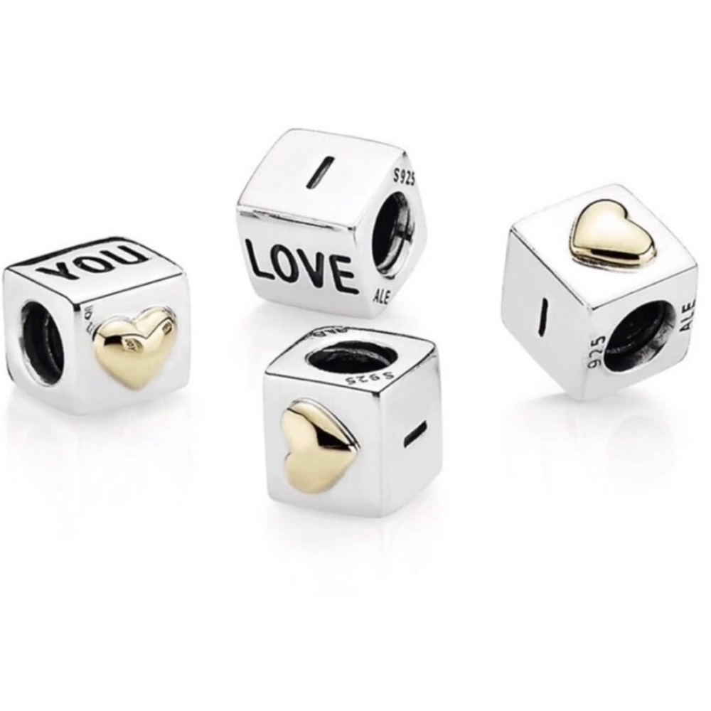 Pandora “I Love You” Bead with Gold Heart